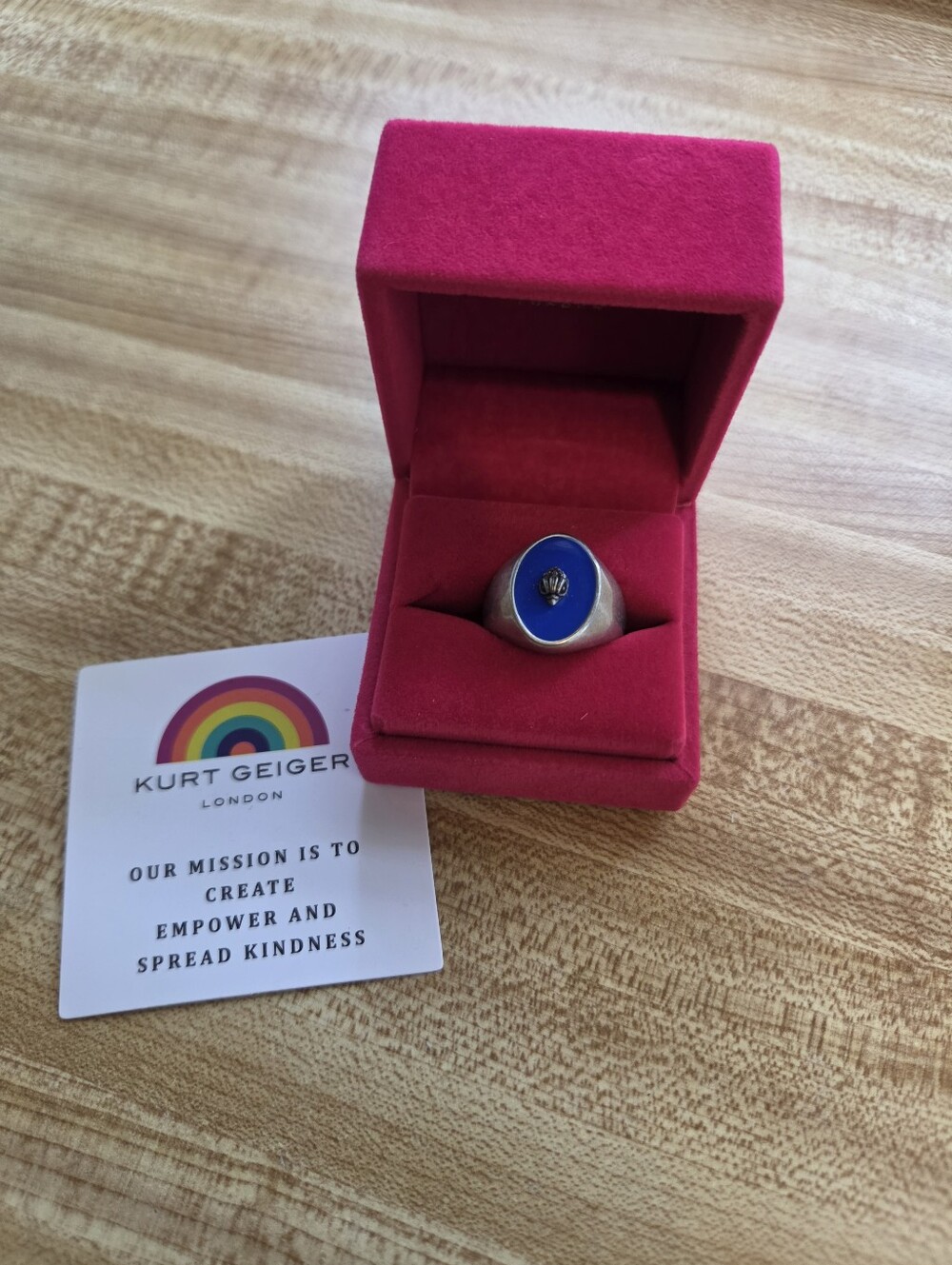 Kurt Geiger NWT Silver & Blue Ring NIB